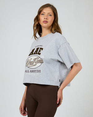 Athletica Relaxed Crop Tee / Grey Marle All About Eve