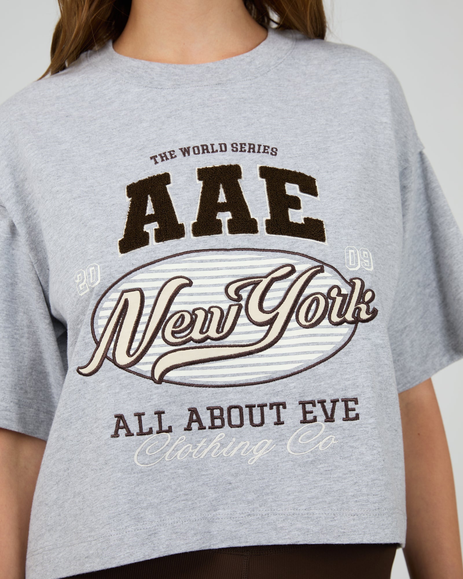 Athletica Relaxed Crop Tee / Grey Marle All About Eve