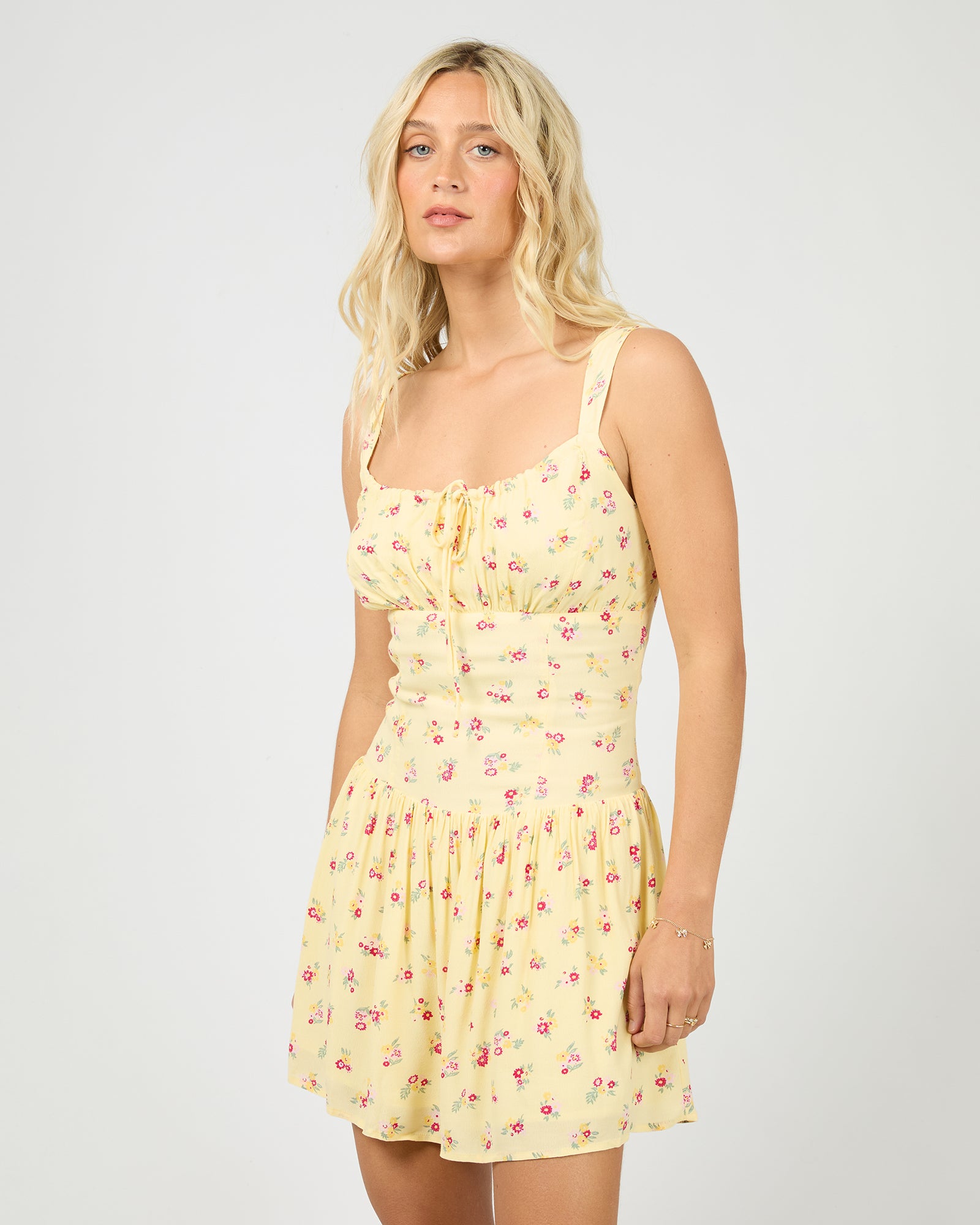 Birdie Mini Dress Yellow Print / All About Eve All About Eve