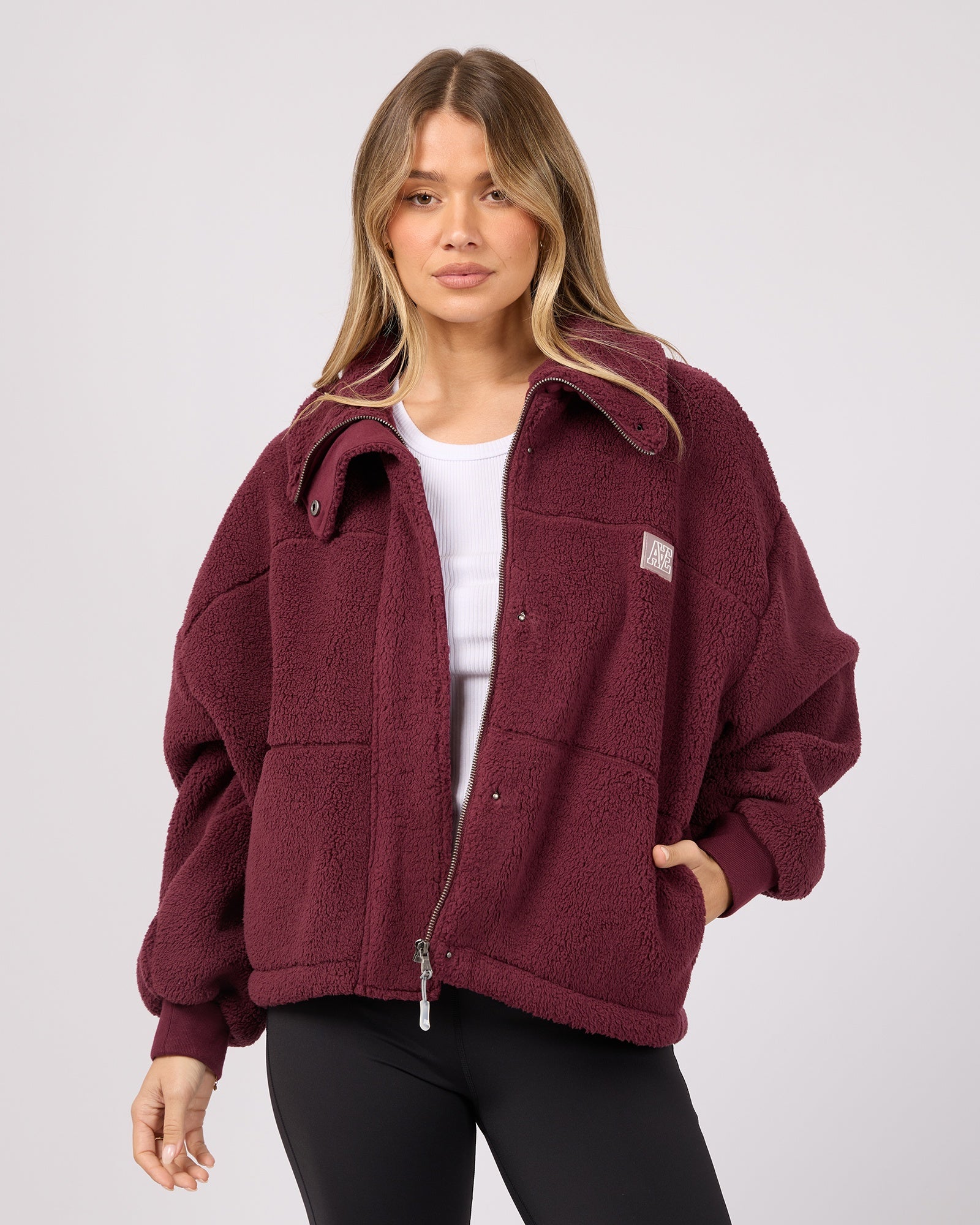 Cosy Club Teddy Jacket / Wine All About Eve
