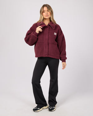 Cosy Club Teddy Jacket / Wine All About Eve