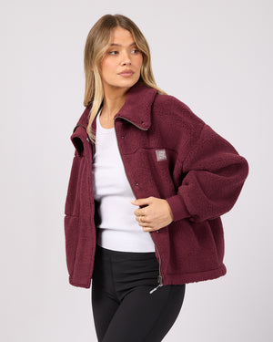 Cosy Club Teddy Jacket / Wine All About Eve
