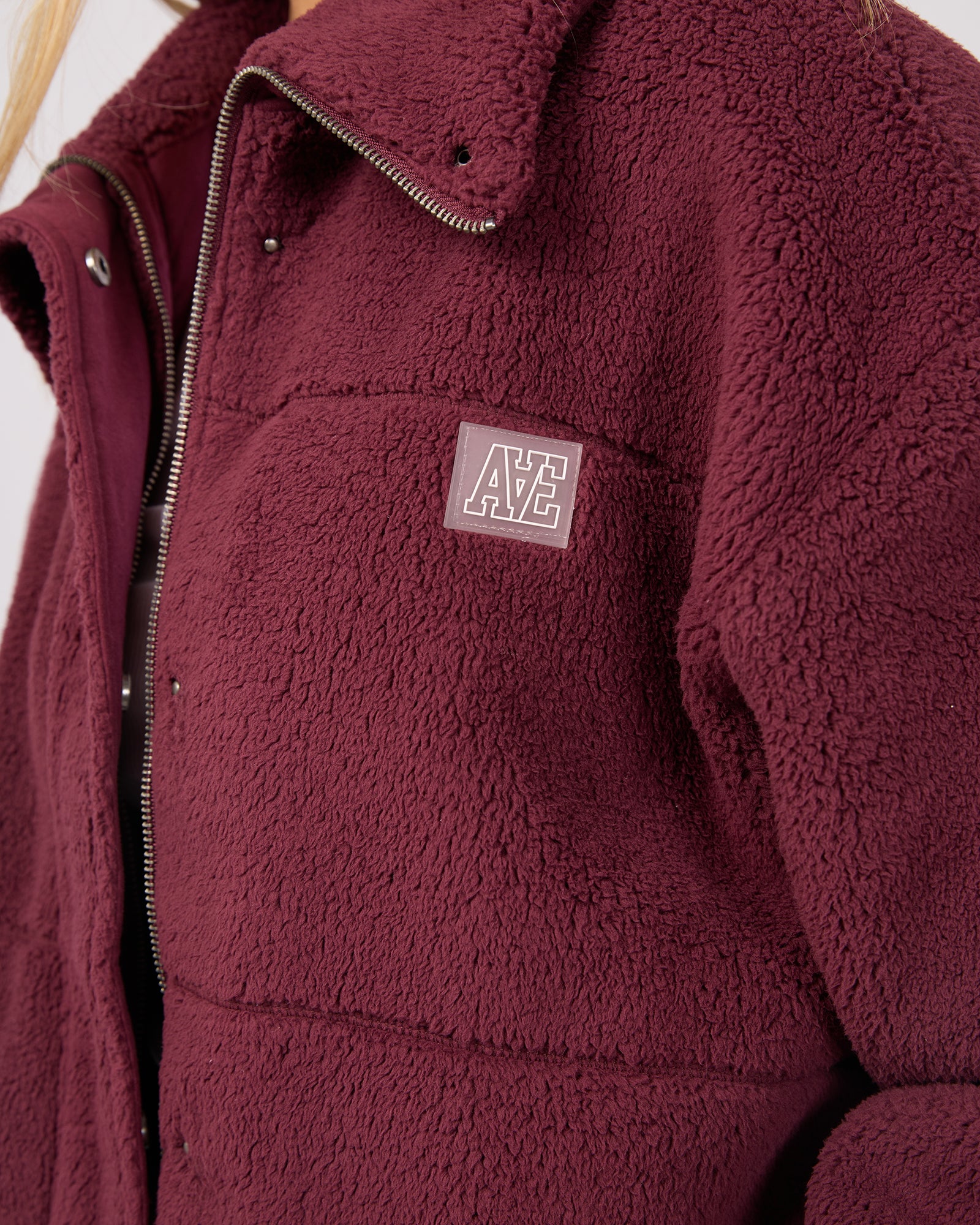 Cosy Club Teddy Jacket / Wine All About Eve