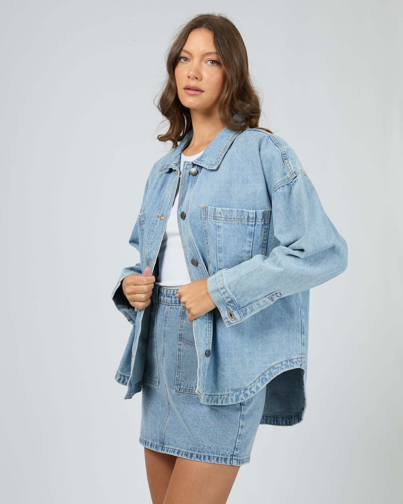 Dale Denim Shacket / Light Blue | All About Eve Silent Theory
