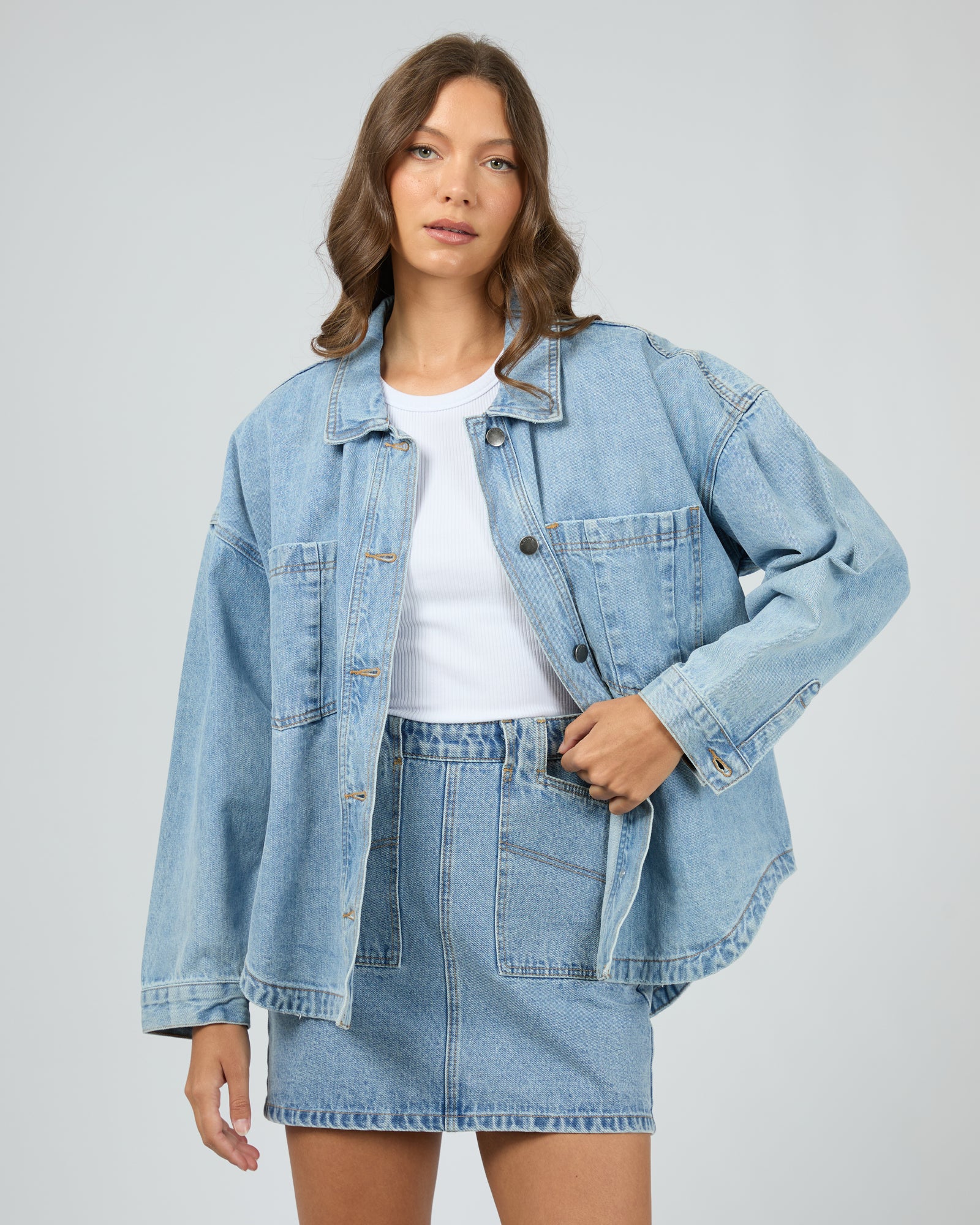 Dale Denim Shacket / Light Blue | All About Eve Silent Theory