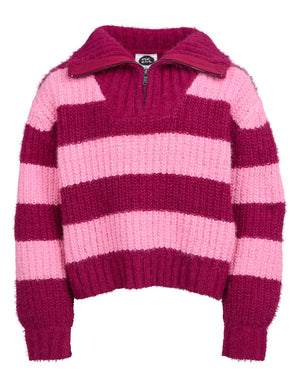 Daria 1/4 Zip Knit / Cranberry | Eve Girl Eve Girl