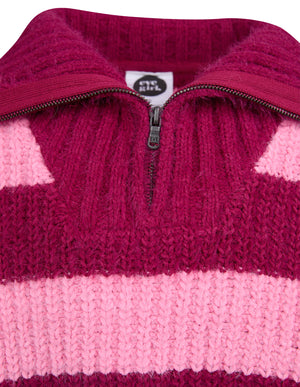 Daria 1/4 Zip Knit / Cranberry | Eve Girl Eve Girl