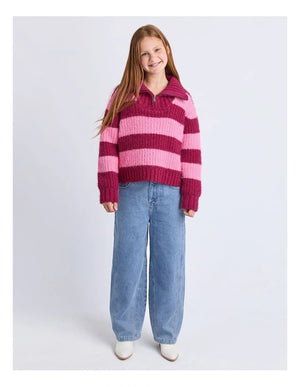 Daria 1/4 Zip Knit / Cranberry | Eve Girl Eve Girl