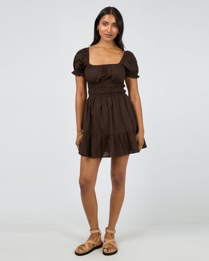 Essential Short Sleeve Mini Dress / Brown | All About Eve All About Eve