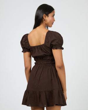 Essential Short Sleeve Mini Dress / Brown | All About Eve All About Eve