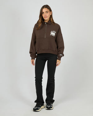 Eve Team 1/4 Zip Top / Brown | All About Eve All About Eve