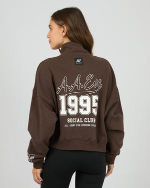 Eve Team 1/4 Zip Top / Brown | All About Eve All About Eve