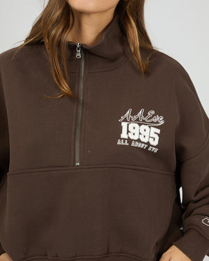 Eve Team 1/4 Zip Top / Brown | All About Eve All About Eve