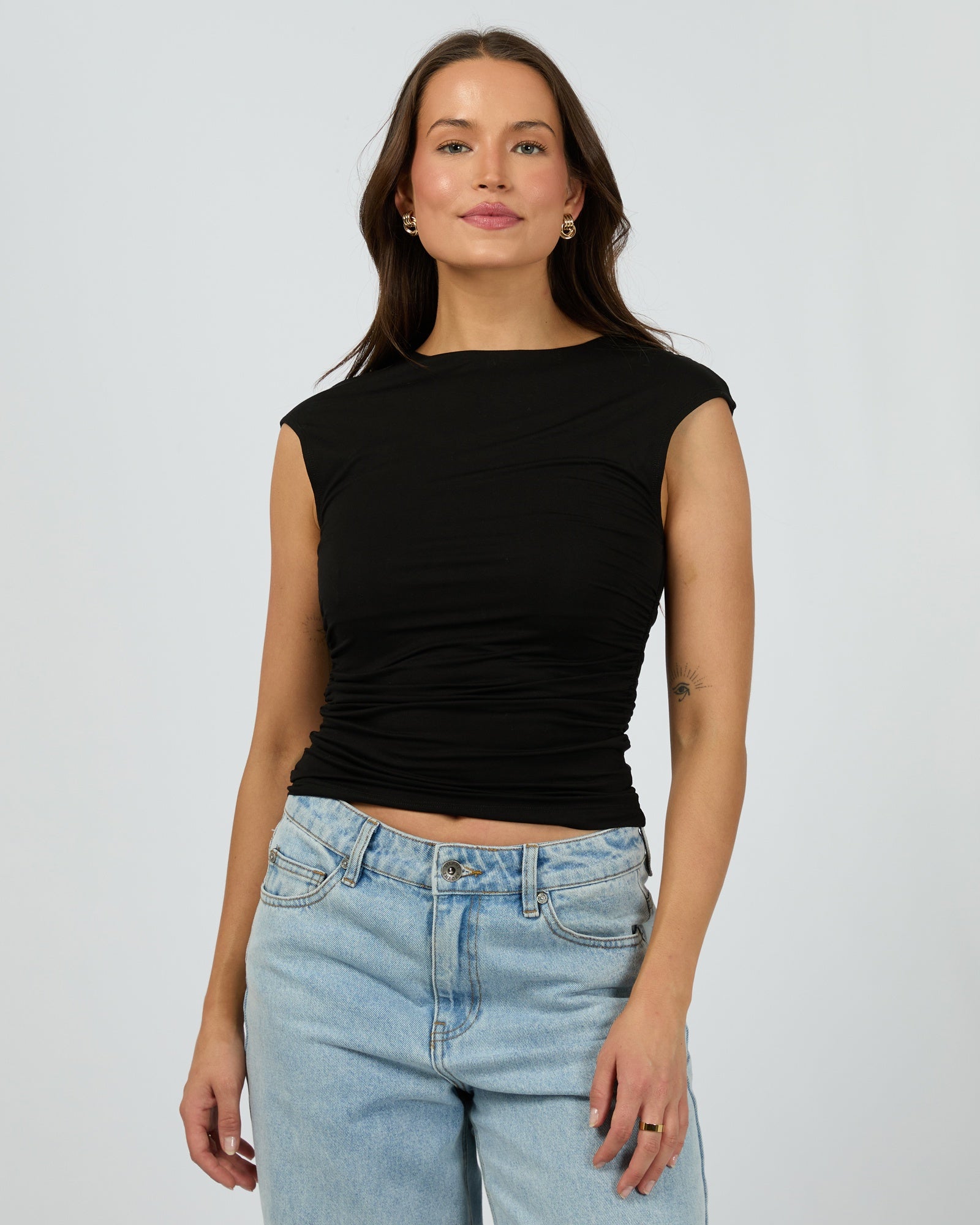 Evie Ruched Top / Black | Silent Theory Silent Theory