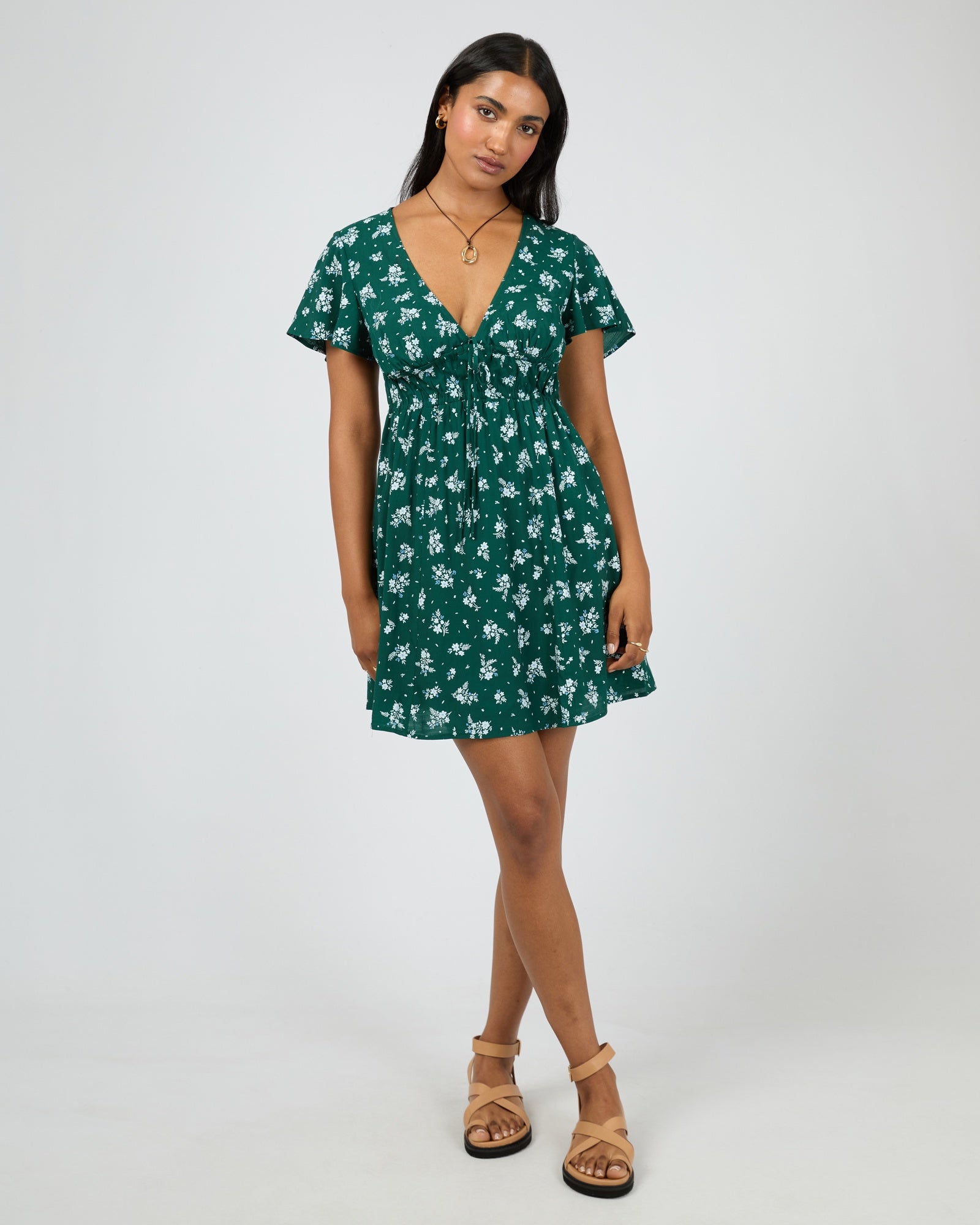 Harlow Mini Dress / Green Print | All About Eve All About Eve
