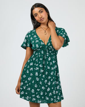Harlow Mini Dress / Green Print | All About Eve All About Eve