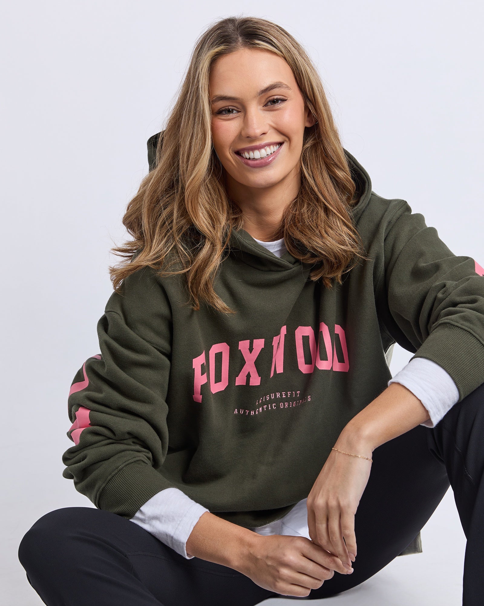 Interval Hoodie / Dark Khaki / Coral | Foxwood Foxwood