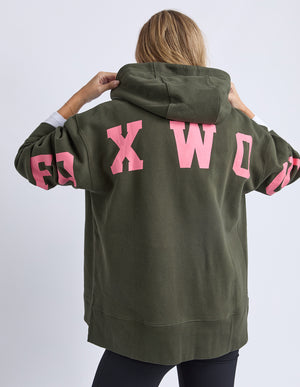 Interval Hoodie / Dark Khaki / Coral | Foxwood Foxwood