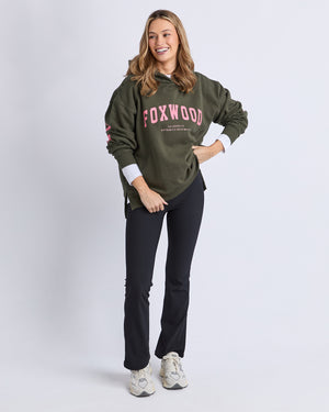 Interval Hoodie / Dark Khaki / Coral | Foxwood Foxwood
