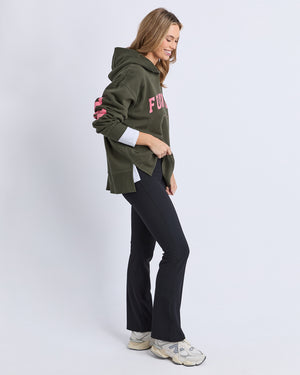 Interval Hoodie / Dark Khaki / Coral | Foxwood Foxwood