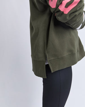 Interval Hoodie / Dark Khaki / Coral | Foxwood Foxwood