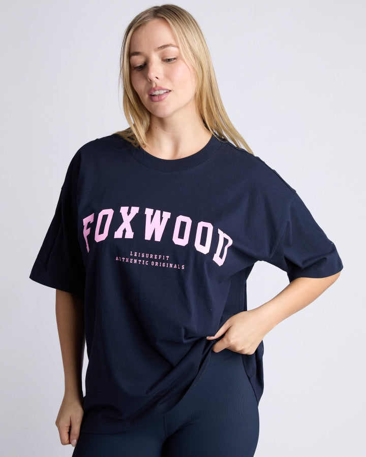 Interval Tee / Navy / Neon Pink | Foxwood Foxwood