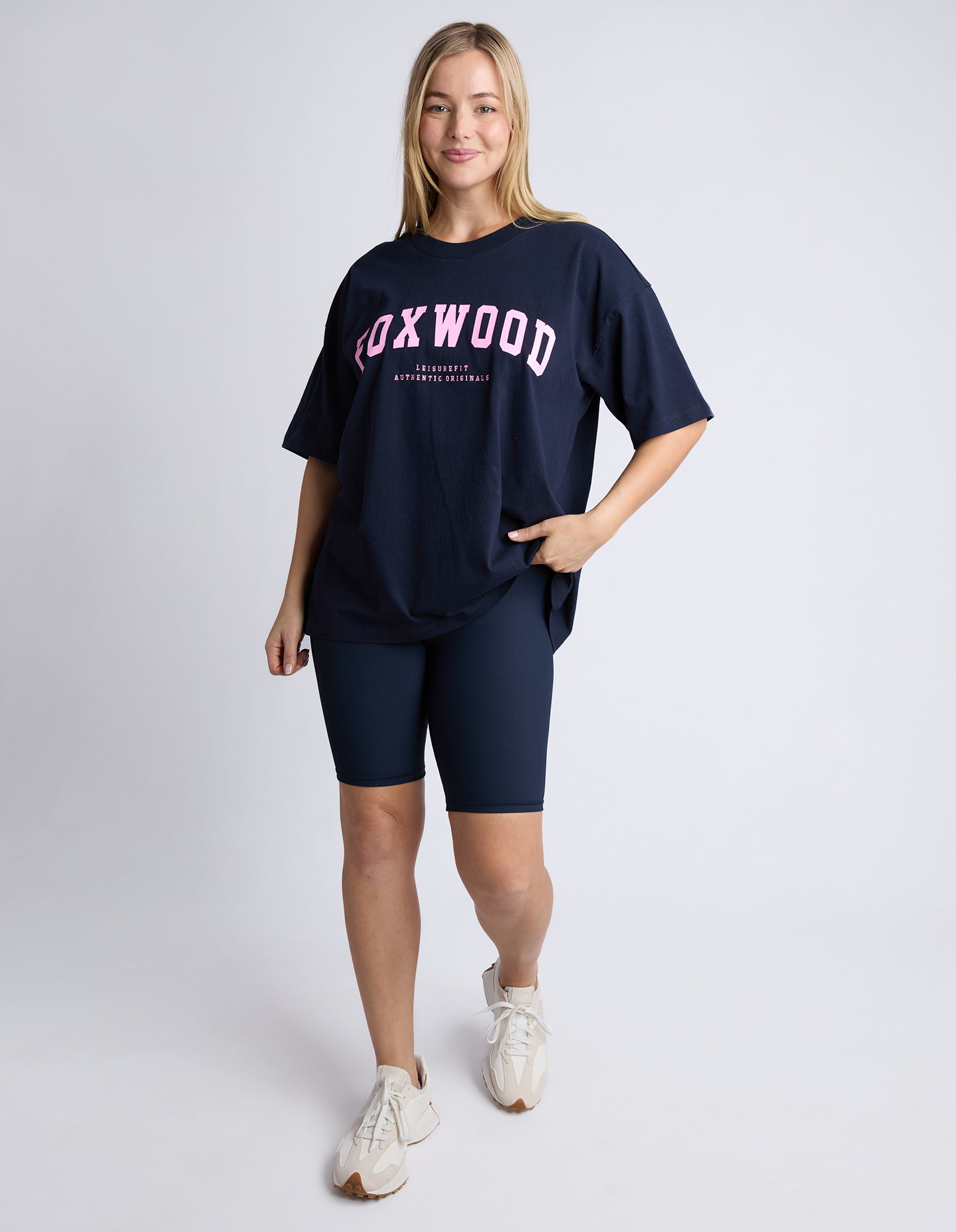 Interval Tee / Navy / Neon Pink | Foxwood Foxwood