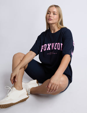 Interval Tee / Navy / Neon Pink | Foxwood Foxwood