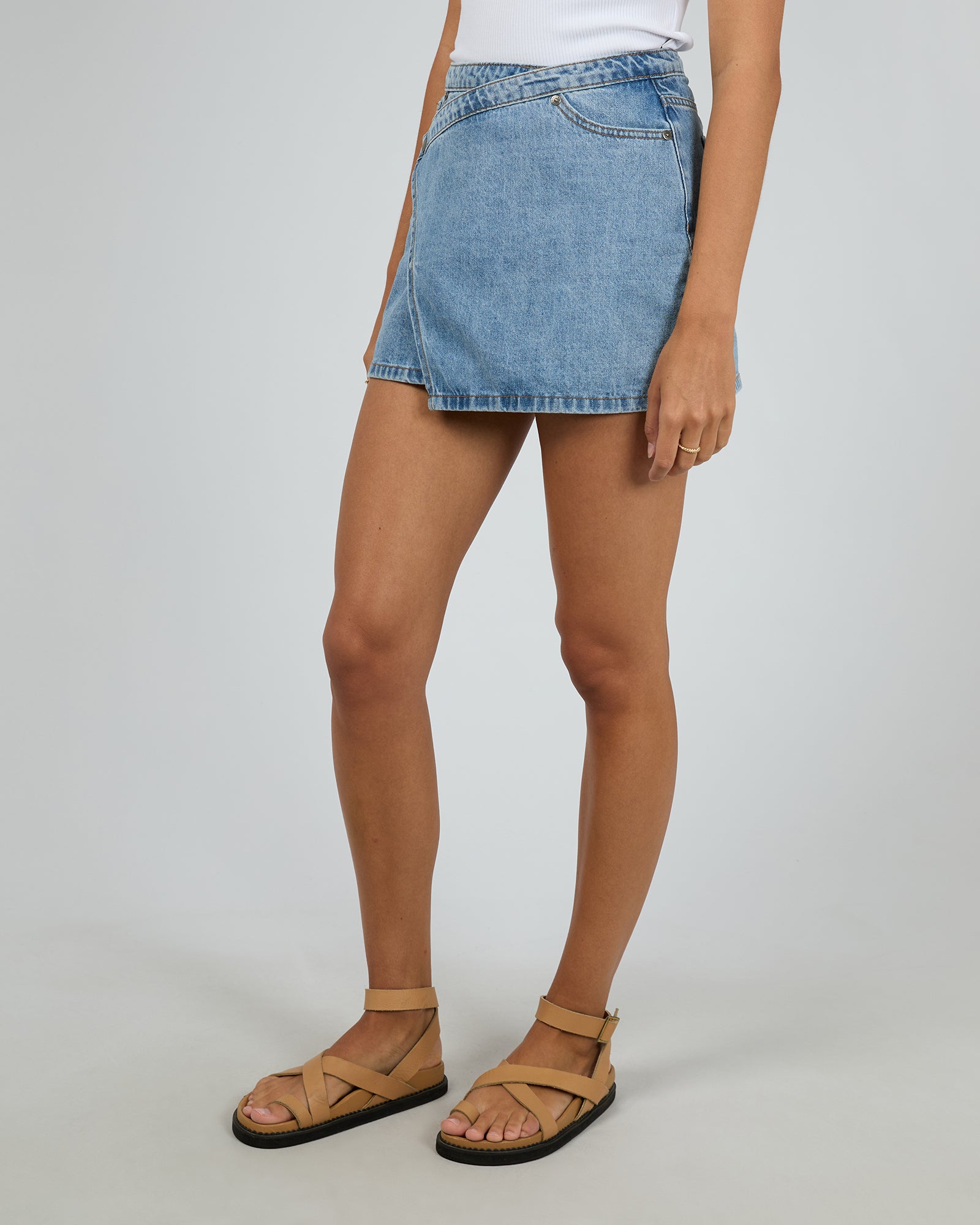 Lenni Mini Skort / Light Blue Denim | All About Eve All About Eve