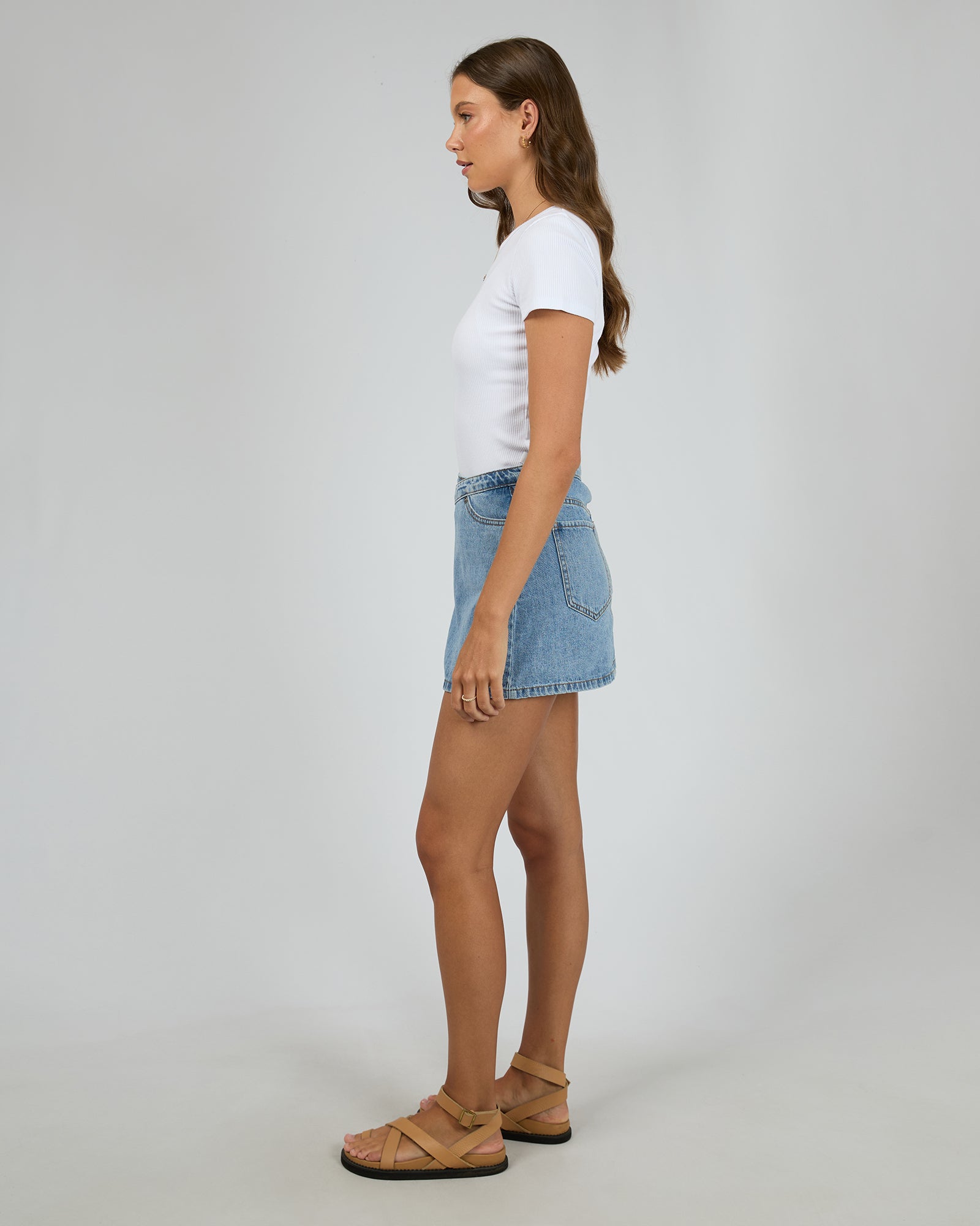 Lenni Mini Skort / Light Blue Denim | All About Eve All About Eve