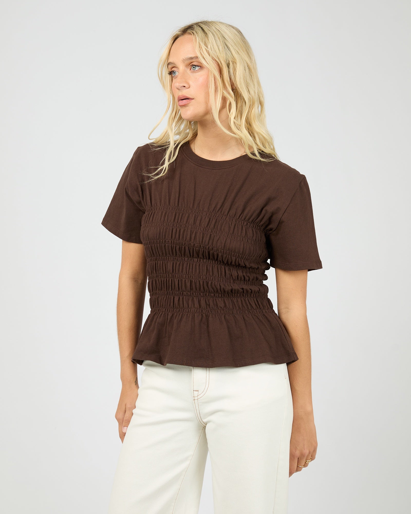 Lipa Ruched Top / Brown | All About Eve All About Eve