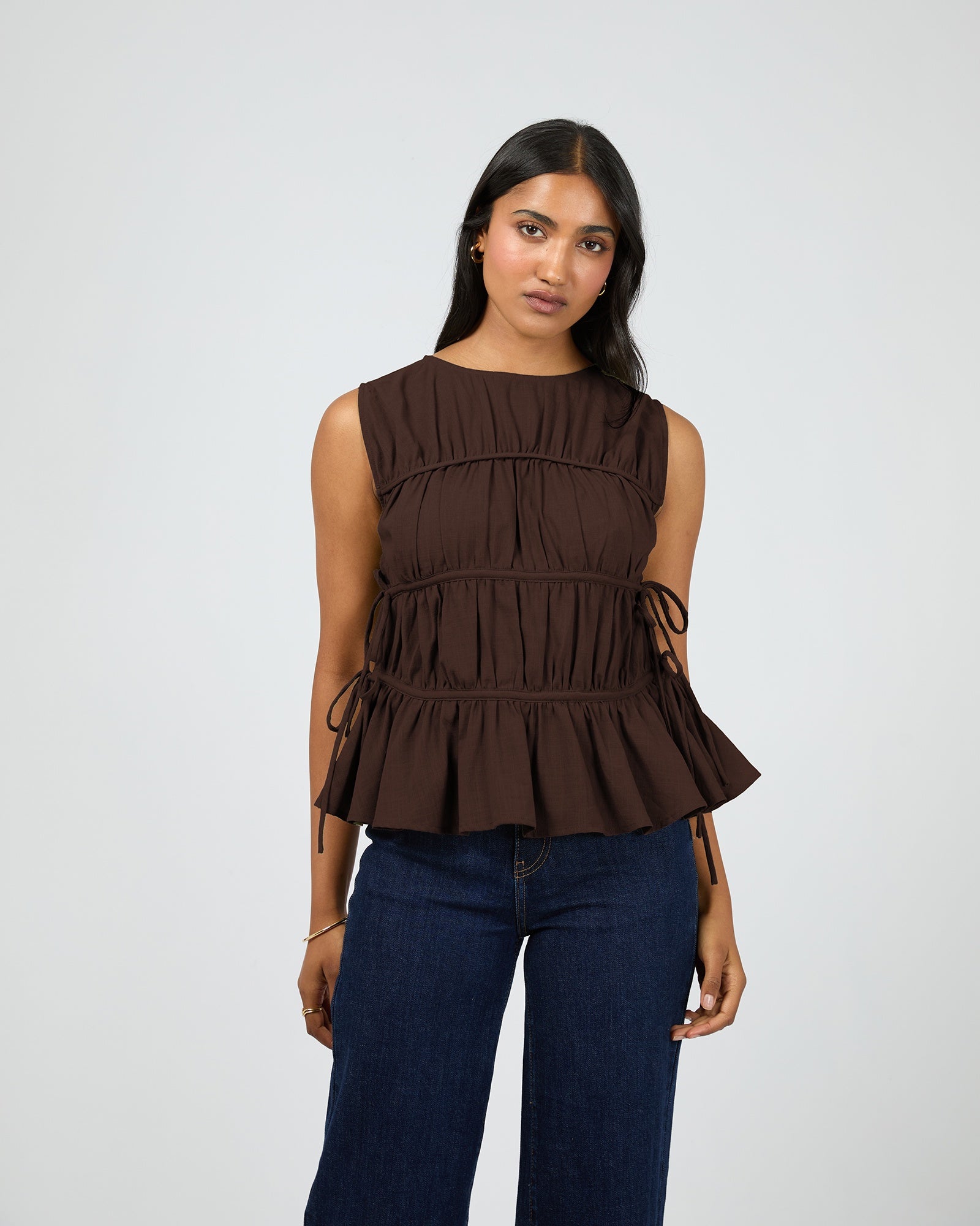 Lou Lou Tie Top / Brown | All About Eve All About Eve