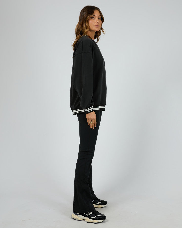 Luxe Active College Crew Sweater / Black | All About Eve All About Eve