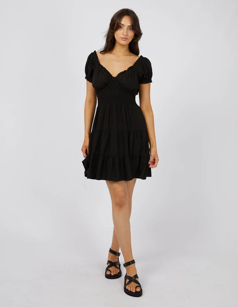 Luxe Linen Mini Dress / Black | All About Eve All About Eve