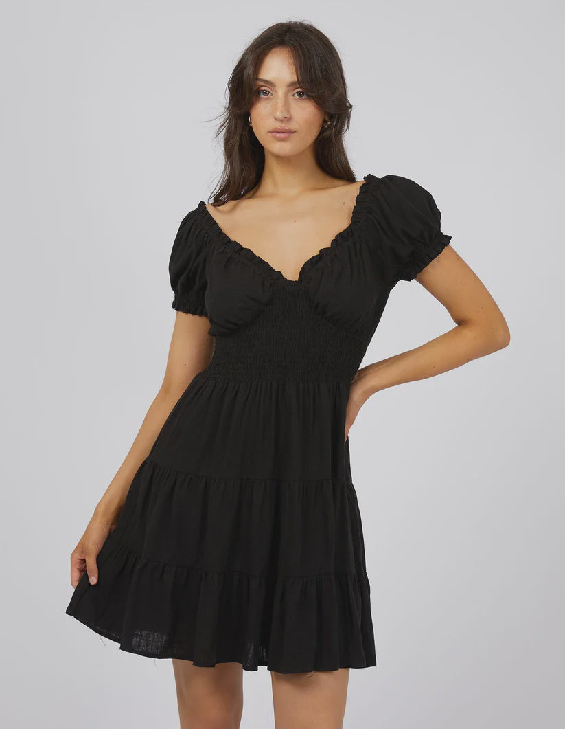 Luxe Linen Mini Dress / Black | All About Eve All About Eve