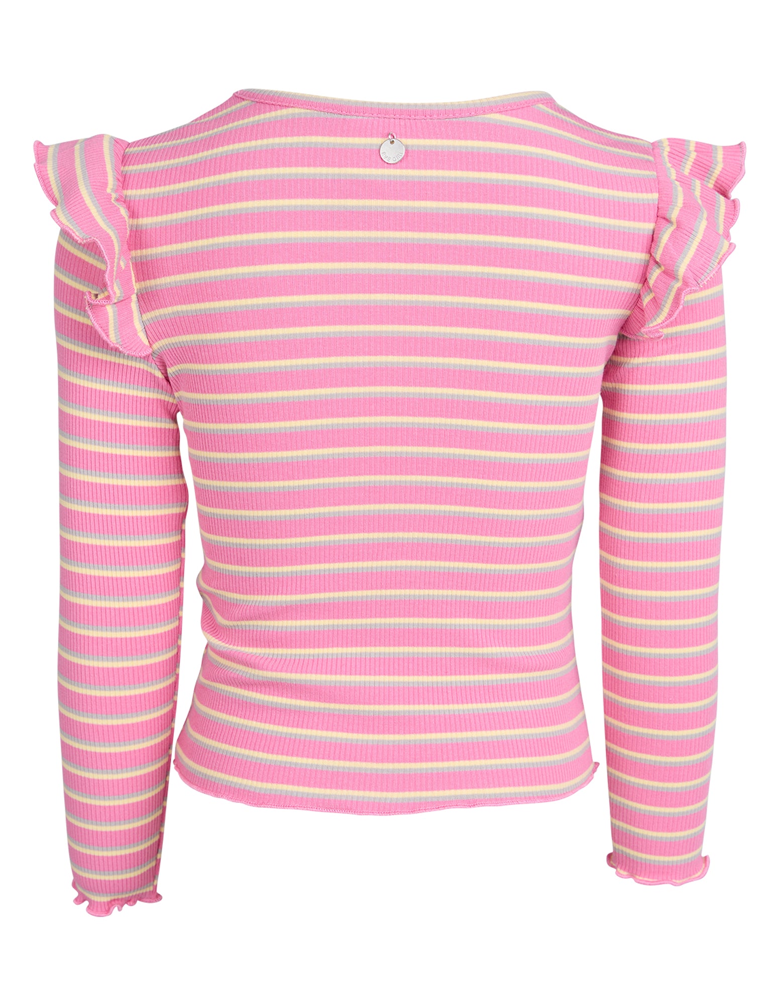 Maya Frill Long Sleeve Rib Top / Pink | Eve Girl Eve Girl