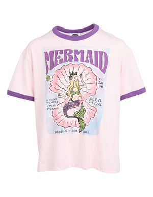 Mermaid Ringer Tee / Purple/ Pink | Eve Girl Eve Girl
