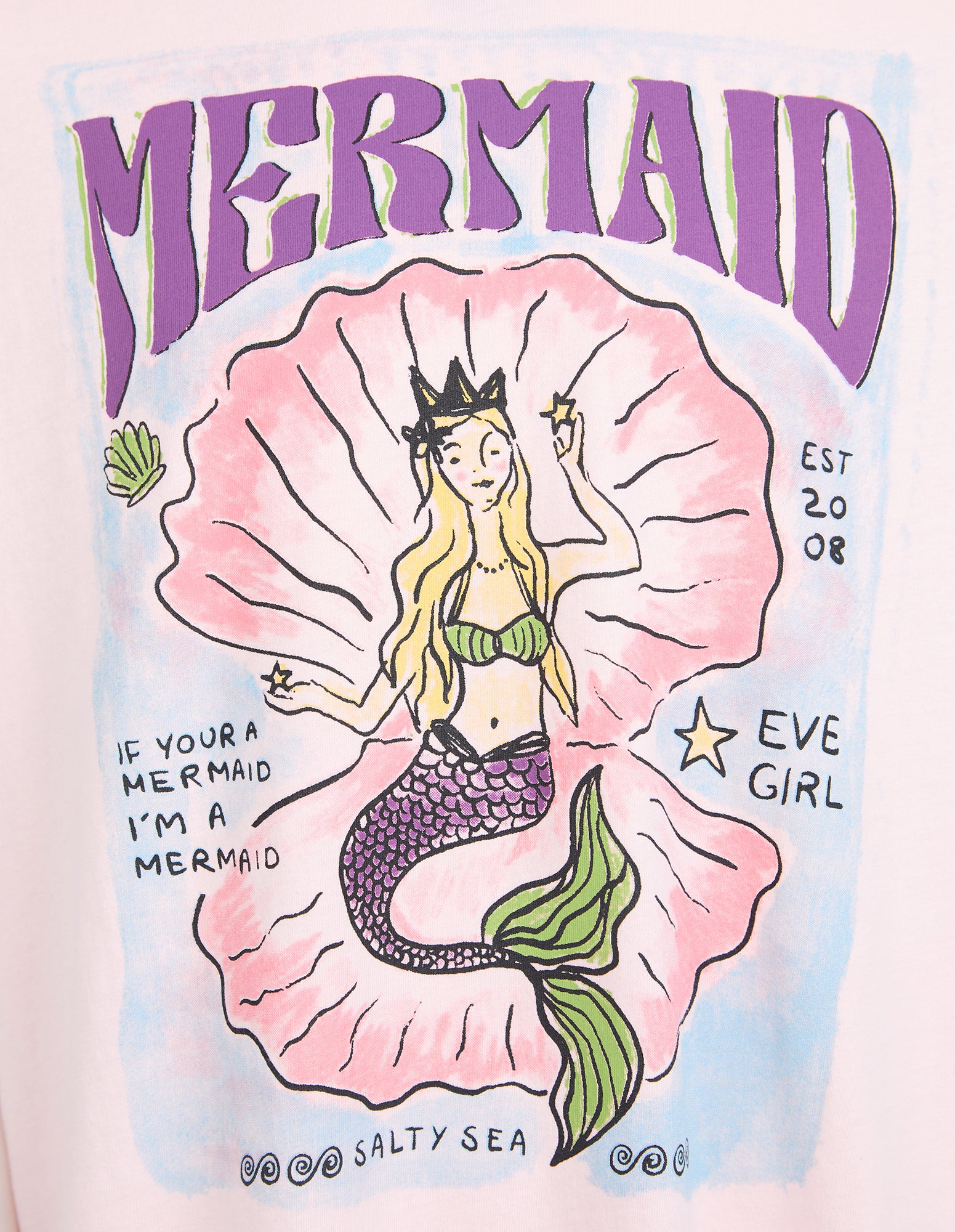 Mermaid Ringer Tee / Purple/ Pink | Eve Girl Eve Girl