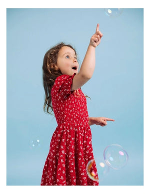 Poppy Shirred Dress / Red | Eve Girl Eve Girl