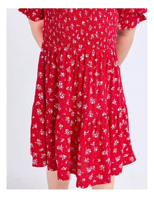 Poppy Shirred Dress / Red | Eve Girl Eve Girl