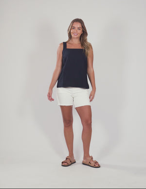 Lourdes Top / Navy | Foxwood
