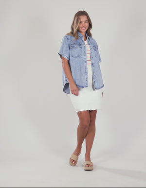 Daisy Shirt Light Blue Denim | Foxwood