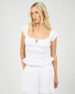 Rain Short Sleeve Top / White / All About Eve All About Eve