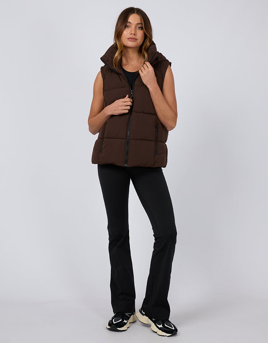 Remi Luxe Puffer Vest - Brown | All About Eve All About Eve
