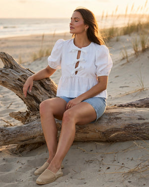 Aftersun Linen Top / White | Silent Theory Silent Theory
