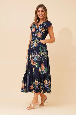 Isla Maxi Dress / Navy Floral Caroline K Morgan