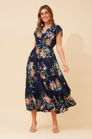 Isla Maxi Dress / Navy Floral Caroline K Morgan