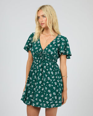 Harlow Mini Dress / Green Print | All About Eve All About Eve
