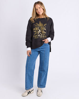 Fleur Charm Crew / Black | Foxwood Foxwood