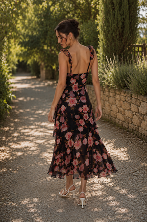 Mystic Blooms Maxi Dress | Navy Floral Not specified